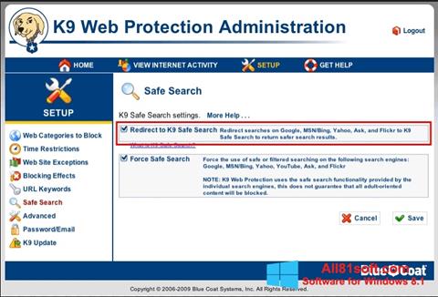 Skærmbillede K9 Web Protection Windows 8.1