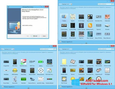 Skærmbillede 8GadgetPack Windows 8.1