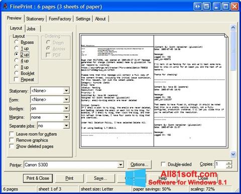 Skærmbillede FinePrint Windows 8.1