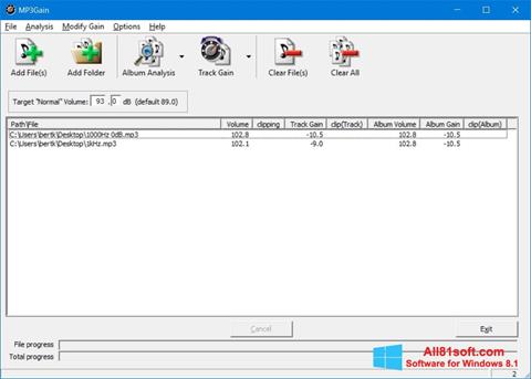 Skærmbillede MP3Gain Windows 8.1