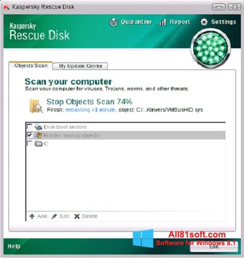 Skærmbillede Kaspersky Rescue Disk Windows 8.1