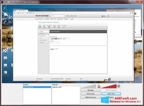 Skærmbillede Open Broadcaster Software Windows 8.1