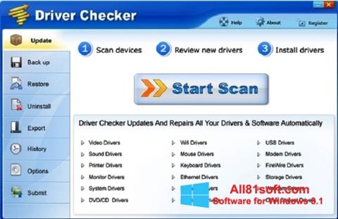 Skærmbillede Driver Checker Windows 8.1