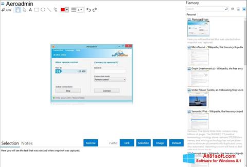 Skærmbillede AeroAdmin Windows 8.1