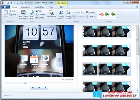 Skærmbillede Windows Live Movie Maker Windows 8.1