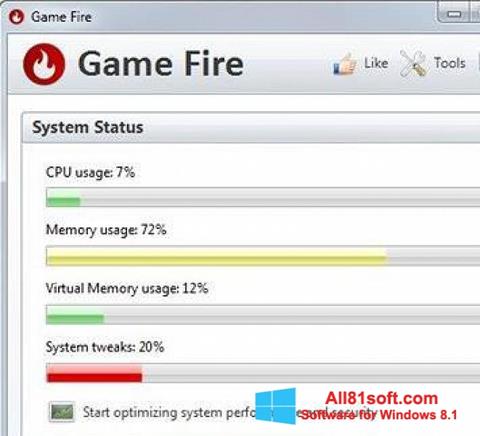 Skærmbillede Game Fire Windows 8.1