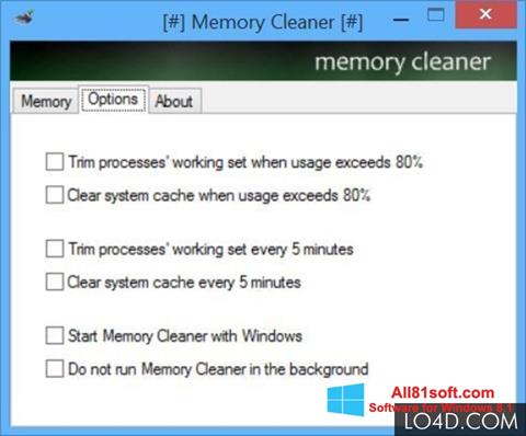 Skærmbillede Memory Cleaner Windows 8.1