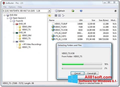 Skærmbillede IsoBuster Windows 8.1