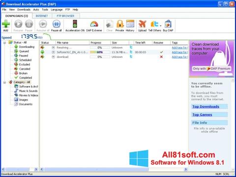 Skærmbillede Download Accelerator Plus Windows 8.1