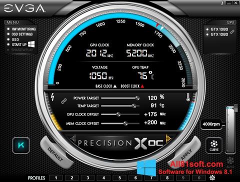 Skærmbillede EVGA Precision X Windows 8.1