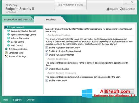 Skærmbillede Kaspersky Endpoint Security Windows 8.1