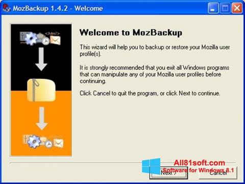 Skærmbillede MozBackup Windows 8.1