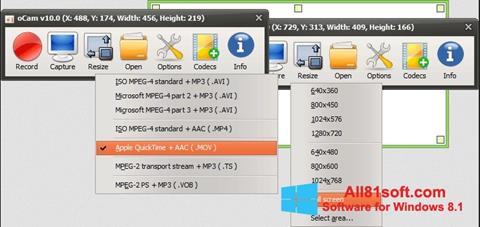 Skærmbillede oCam Screen Recorder Windows 8.1