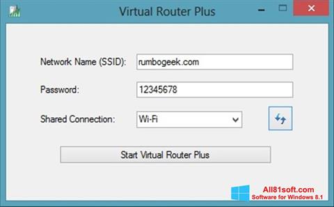 Skærmbillede Virtual Router Plus Windows 8.1