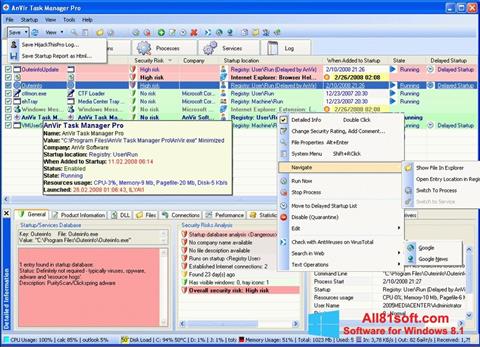 Skærmbillede AnVir Task Manager Windows 8.1