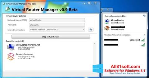 Skærmbillede Virtual Router Manager Windows 8.1