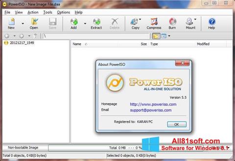 Skærmbillede PowerISO Windows 8.1