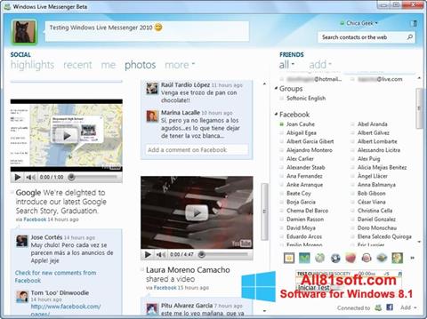 Skærmbillede Windows Live Messenger Windows 8.1