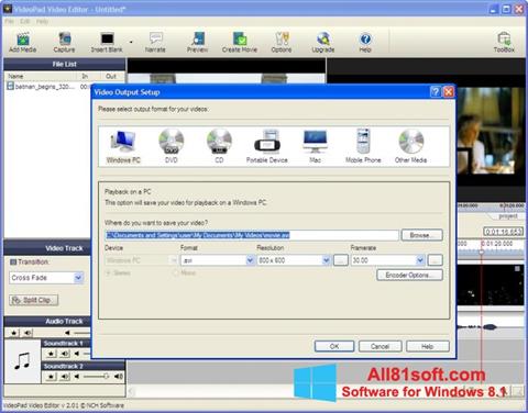 Skærmbillede VideoPad Video Editor Windows 8.1
