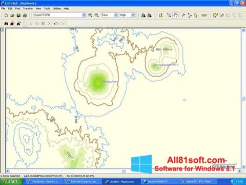 Skærmbillede MapSource Windows 8.1