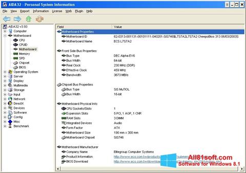 Skærmbillede AIDA32 Windows 8.1