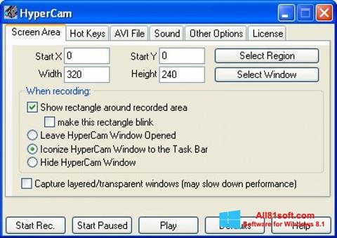 Skærmbillede HyperCam Windows 8.1