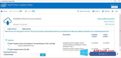 Skærmbillede Intel Driver Update Utility Windows 8.1
