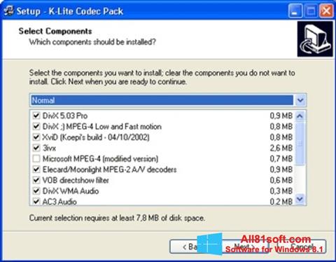 Skærmbillede K-Lite Mega Codec Pack Windows 8.1