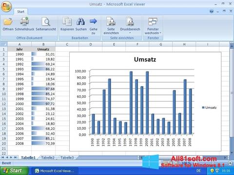 Skærmbillede Excel Viewer Windows 8.1
