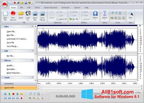 Skærmbillede Free Audio Editor Windows 8.1