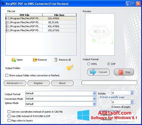 Skærmbillede PDF to DWG Converter Windows 8.1