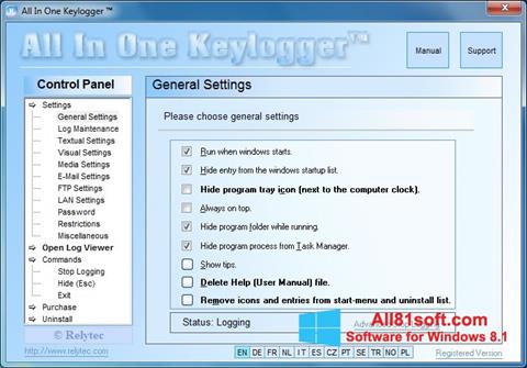 Skærmbillede Keylogger Windows 8.1
