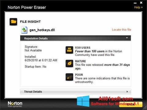 Skærmbillede Norton Power Eraser Windows 8.1