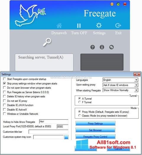 Skærmbillede Freegate Windows 8.1