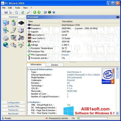 Skærmbillede PC Wizard Windows 8.1