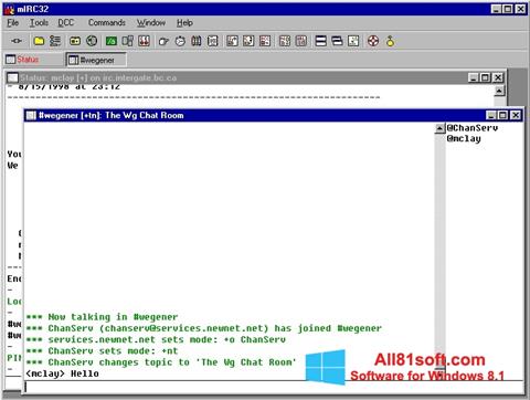 Skærmbillede mIRC Windows 8.1