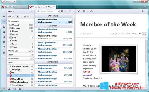 Skærmbillede Opera Mail Windows 8.1
