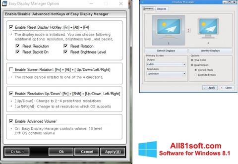 Skærmbillede Easy Display Manager Windows 8.1
