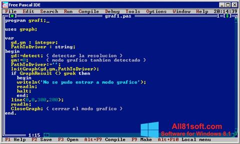 Skærmbillede Free Pascal Windows 8.1