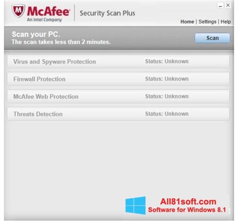 Skærmbillede McAfee Security Scan Plus Windows 8.1