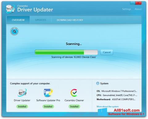 Skærmbillede Carambis Driver Updater Windows 8.1